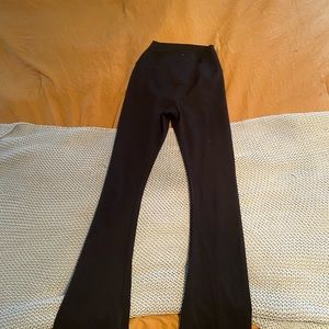 Black flare crossover leggings